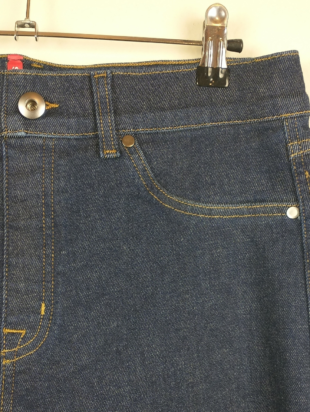 SPANX Wide Leg Jeans Large Raw Indigo Dark Wash - Picture 6 of 14